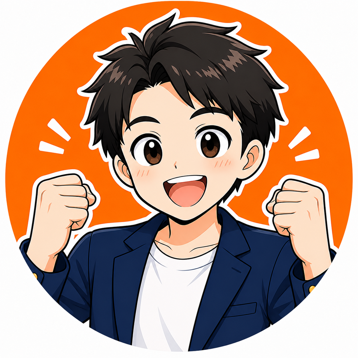 男性キャラ・喜び顔