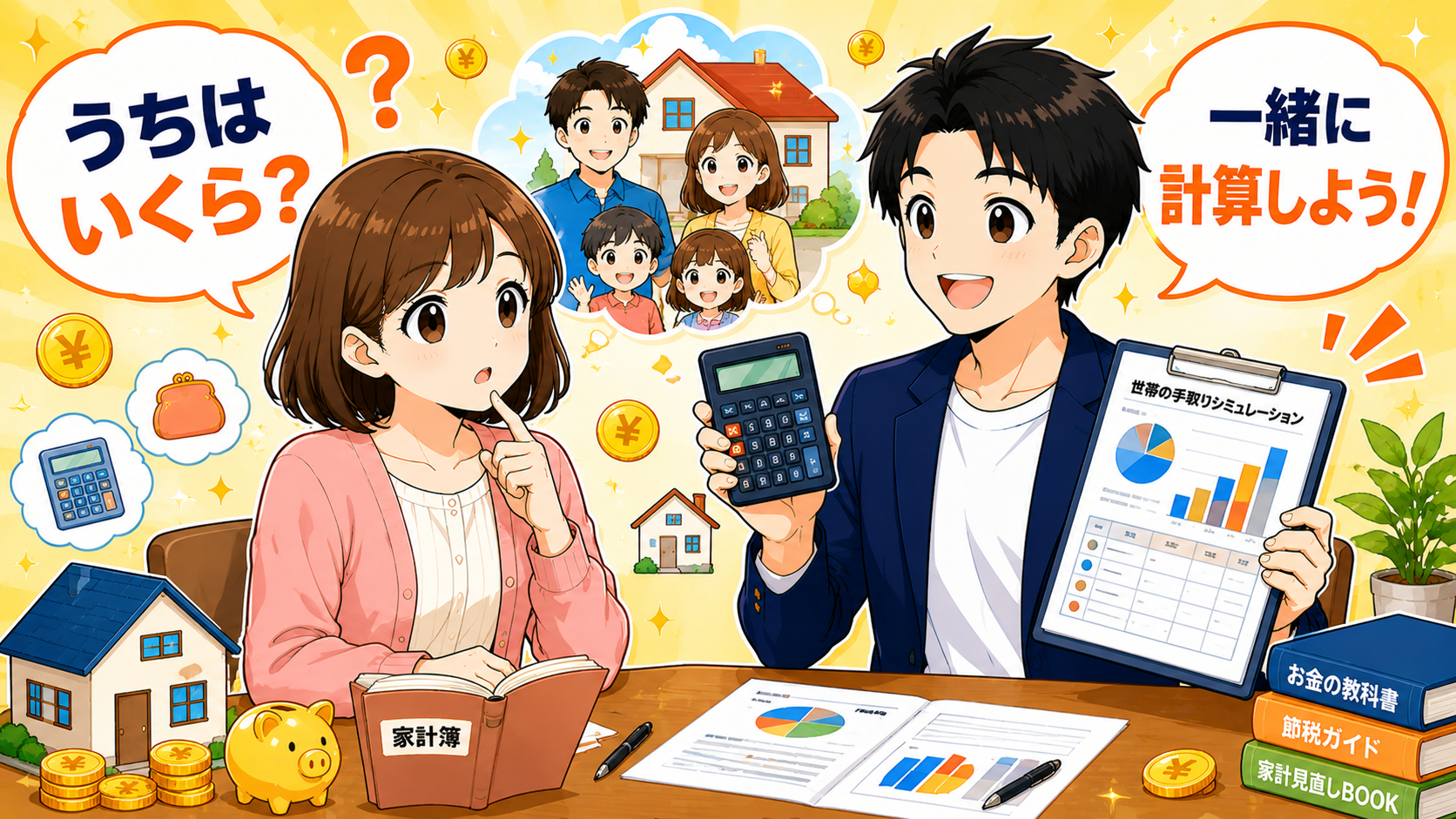 共働き夫婦の世帯手取りを夫婦で計算する