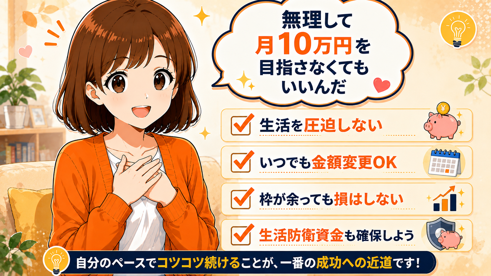 無理して月10万円を目指さなくてもいいんだ