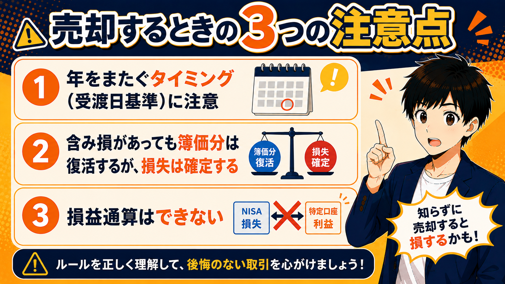 NISA売却時の注意点