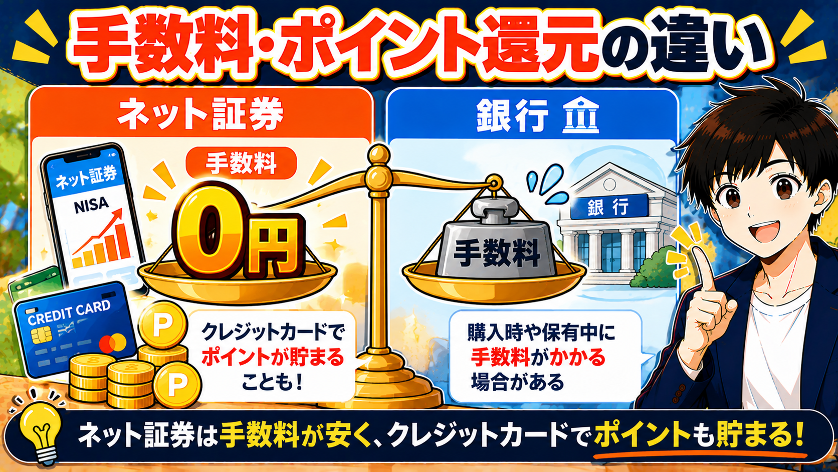 手数料・ポイント還元の違い
