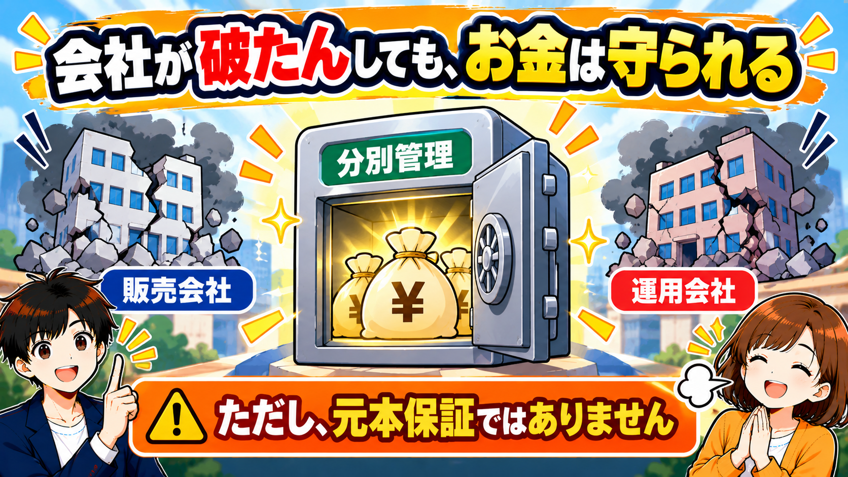 会社が破たんしても、お金は守られる